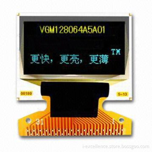 0.96-inch OLED Display with 128 x 64 Dot Matrix, Available in Yellow and Blue Display